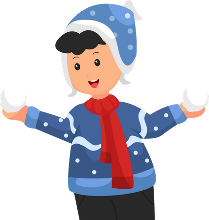 Enfant de Noël avec boule de neige  Illustration