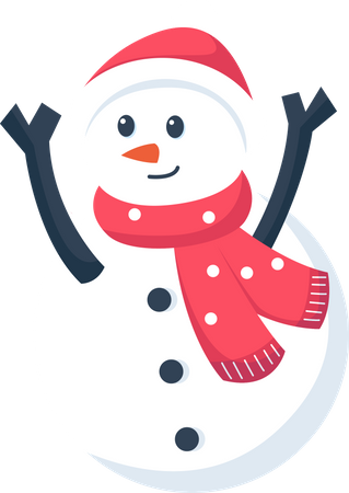 Bonhomme de neige mignon de Noël  Illustration