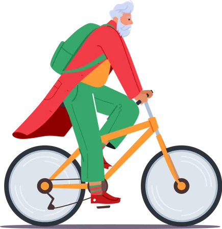 Noël, Père Noël, Vélo  Illustration