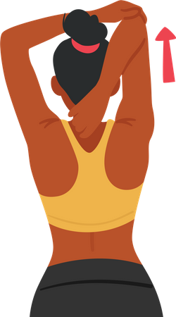 Femme noire en forme qui s'étend les mains  Illustration