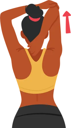 Femme noire en forme qui s'étend les mains  Illustration
