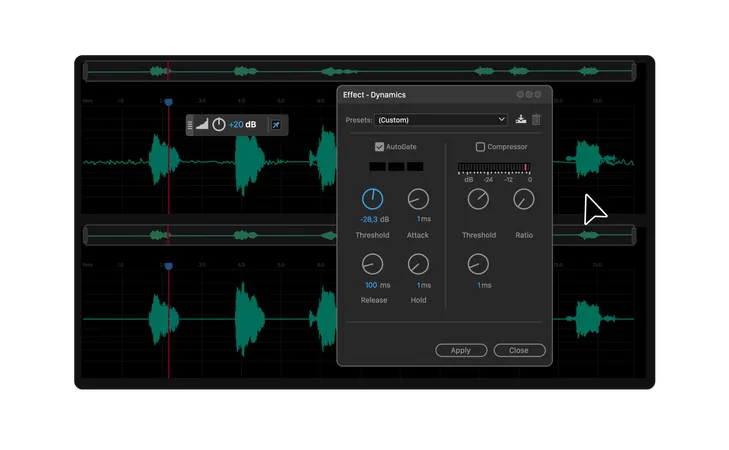 Noise Reduction Features in Audio program  Illustration