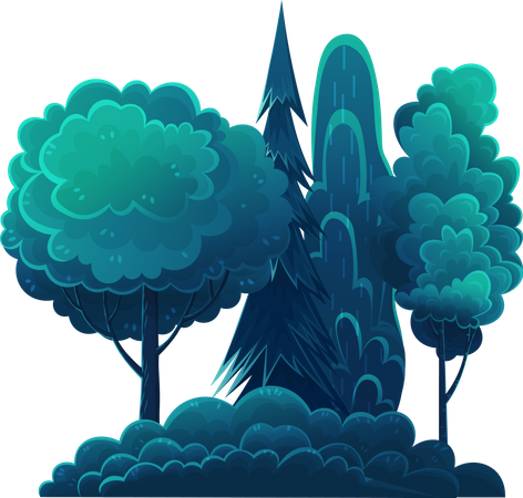 Noite na floresta  Ilustração