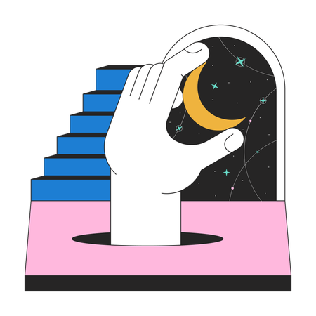 Noite surreal de fantasia  Ilustração