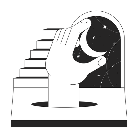 Noite surreal de fantasia  Ilustração