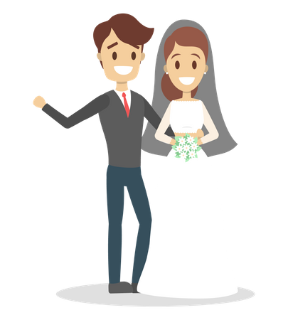 Noiva e noivo  Ilustração