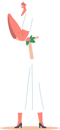 Noiva idosa feminina  Ilustração