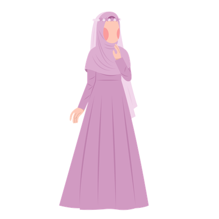 Noiva Muçulmana Usando Hijab  Ilustração