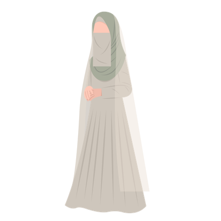 Noiva Muçulmana Usando Niqab  Ilustração