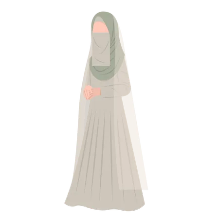 Noiva Muçulmana Usando Niqab  Ilustração