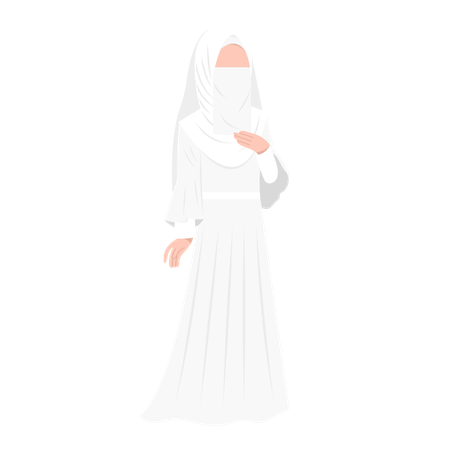 Noiva Muçulmana Usando Niqab  Ilustração