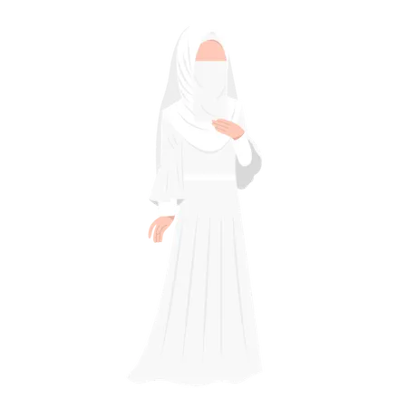 Noiva Muçulmana Usando Niqab  Ilustração