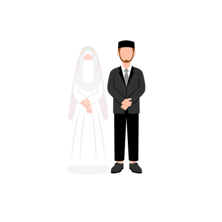 Noivo e noiva islâmicos  Ilustração