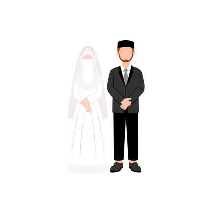 Noivo e noiva islâmicos  Ilustração
