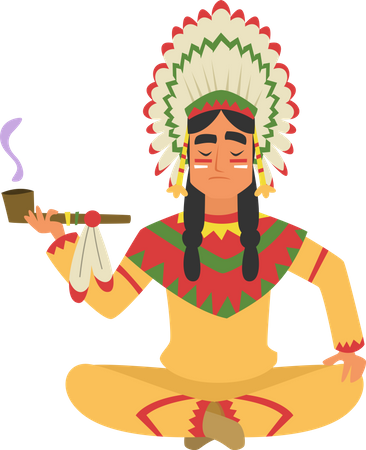 Nómada indígena americano  Ilustración