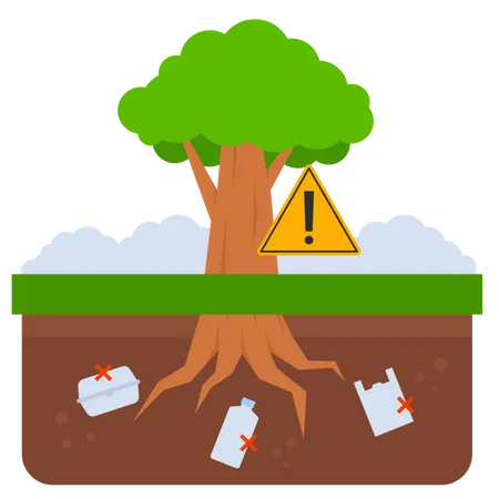 Non-biodegradable waste  Illustration