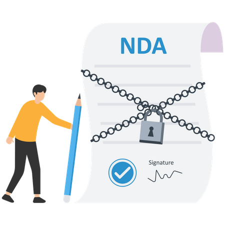 Non disclosure agreement contract sign  Illustration