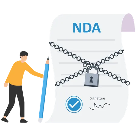 Non disclosure agreement contract sign  Illustration