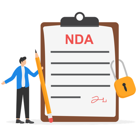 Non disclosure agreement contract signing  イラスト