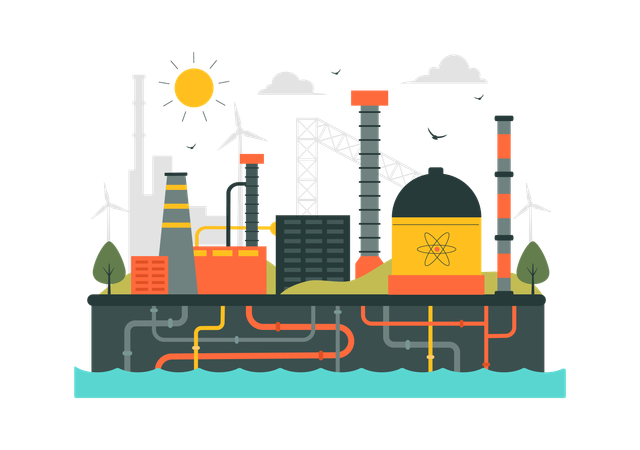 Nonrenewable Natural Energy Resource Management  Illustration