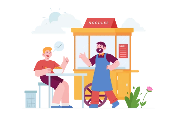 Noodles Shop  Illustration