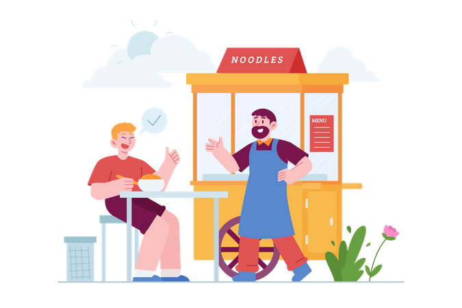 Noodles Shop  Illustration