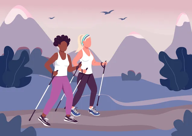 Nordic walking  Illustration