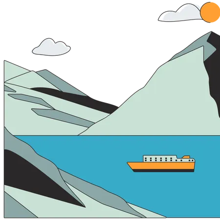 Noruega - Fiordo de Geiranger  Ilustración