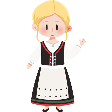 Norway Bunad girl  Illustration