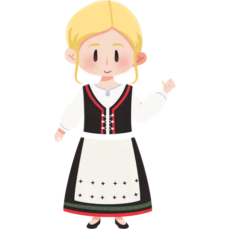 Norway Bunad girl  Illustration