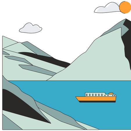 Norwegen - Geirangerfjord  Illustration