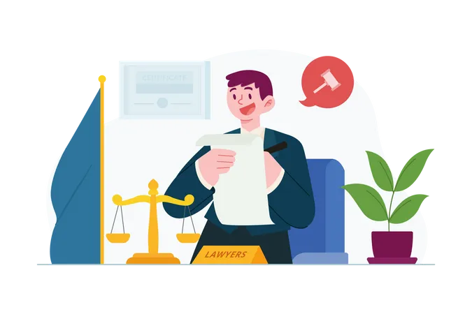 Notary Professional Service Illustration