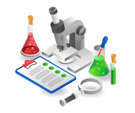 Notas de experimentos científicos  Ilustración