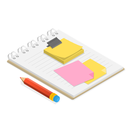 Notes and Paper Stationeries  Illustration