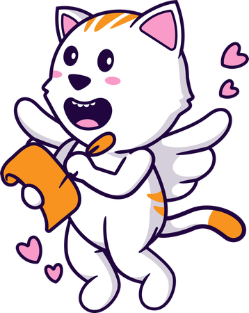 Notes d'écriture de chat mignon  Illustration