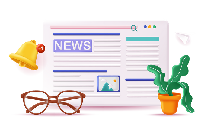 Noticias en línea  Ilustración