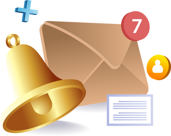 Notificação de e-mail de mensagem recebida  Ilustração