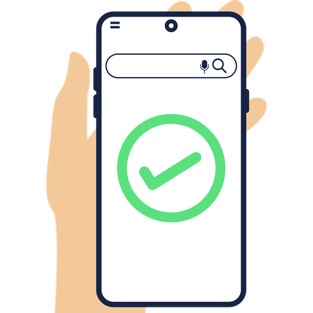 Notificação de sucesso por telefone  Ilustração