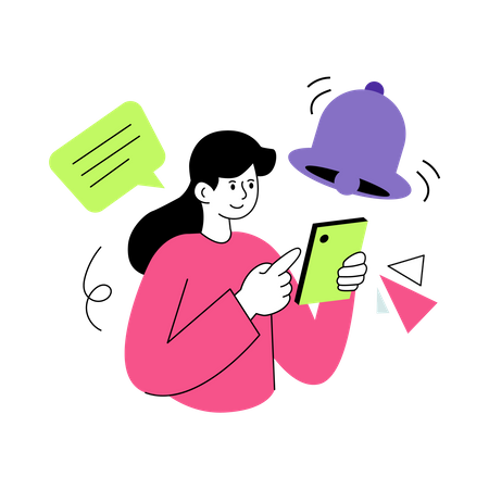 Notifications mobiles  Illustration