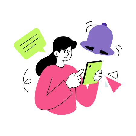 Notifications mobiles  Illustration