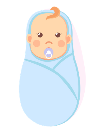 Bébé bébé enveloppé dans un tissu  Illustration