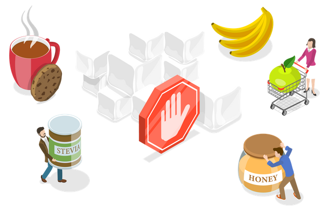 Nourriture sans sucre  Illustration