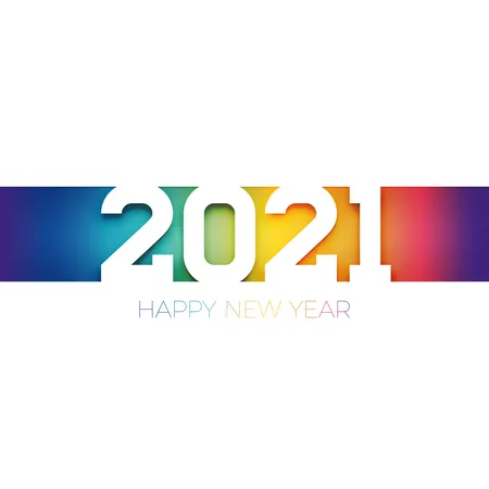 Element De Design Abstrait Colore Mais Discret Et Minimaliste Happy New Year 2021 Ideal Pour Les Vacances Daffaires Et Dentreprise Conception Graphique Et Web Illustration