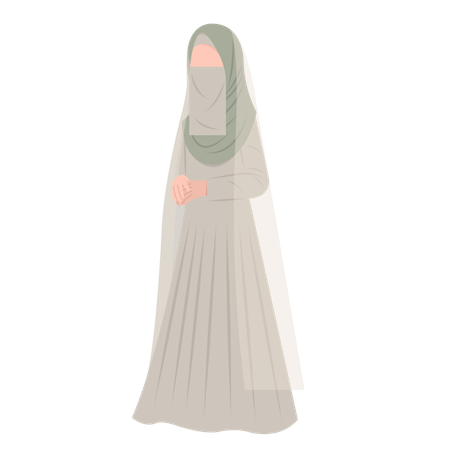 Novia musulmana vistiendo Niqab  Ilustración