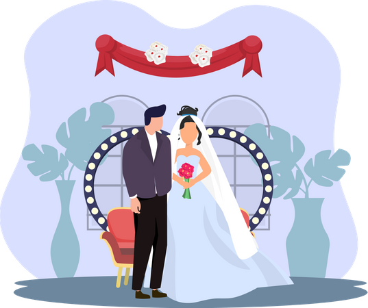 Pareja de boda  Ilustración