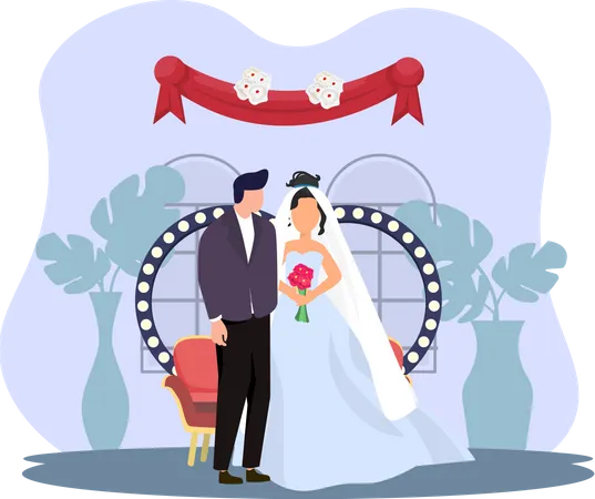 Pareja de boda  Ilustración