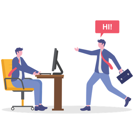 Novo membro da equipe se juntando à equipe de negócios  Illustration