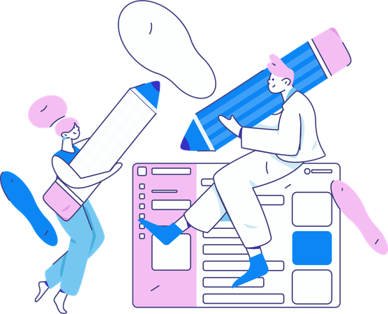 Novos funcionários assinando contrato de trabalho  Illustration