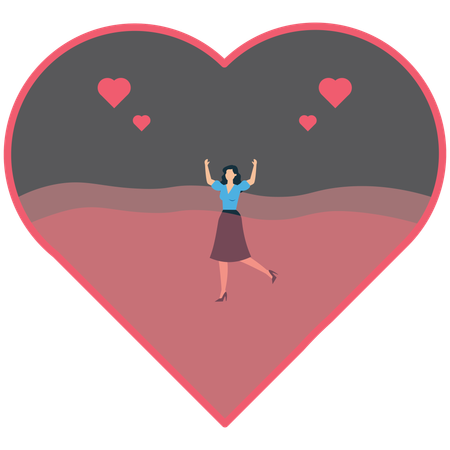 Noyé dans les émotions, perdu dans l'amour  Illustration