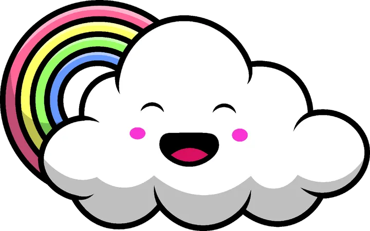 Nube con arcoiris  Ilustración